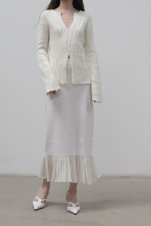 SWAYING/KNIT Cloud Skirt SW212XZ08 White PS33